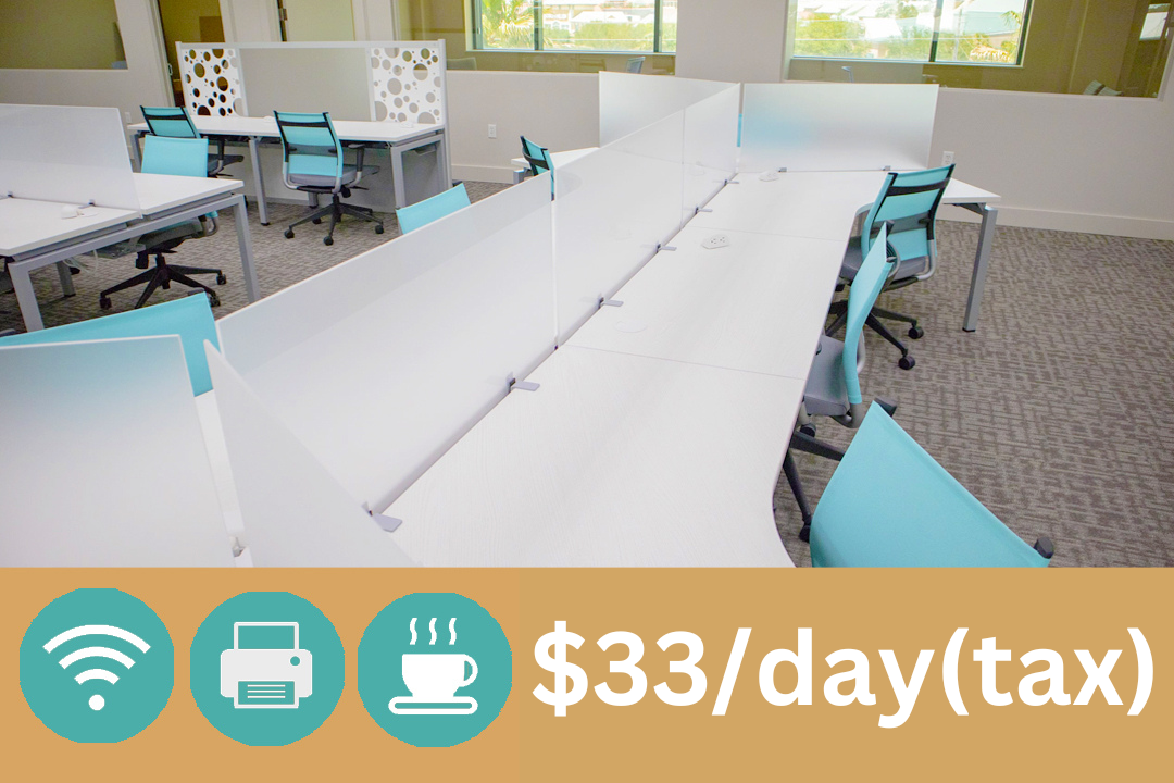 Daily hot Desks $33day(tax)